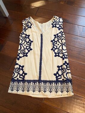 Free People Cream Sleeveless V-Neck Top